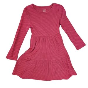 Jumping Beans Waffle Knit Tiered Hem All-Day-Play Dress Size 6 Pink
